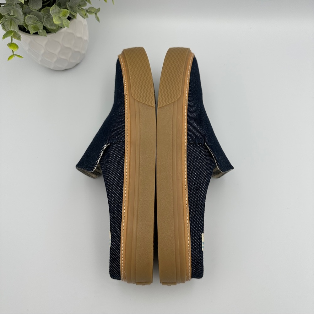 Toms Women’s Sunrise Navy Denim Blue Slip On Mules Size 7.5 - Picture 6 of 10